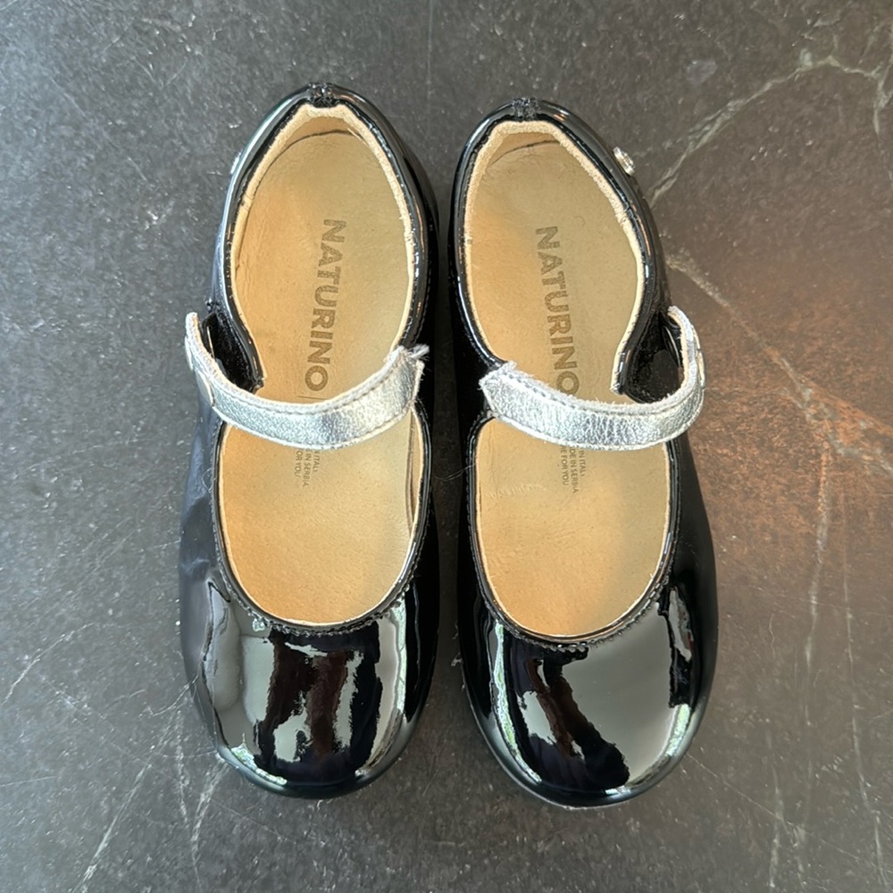 Naturino Black and Silver Kids Dress Shoes